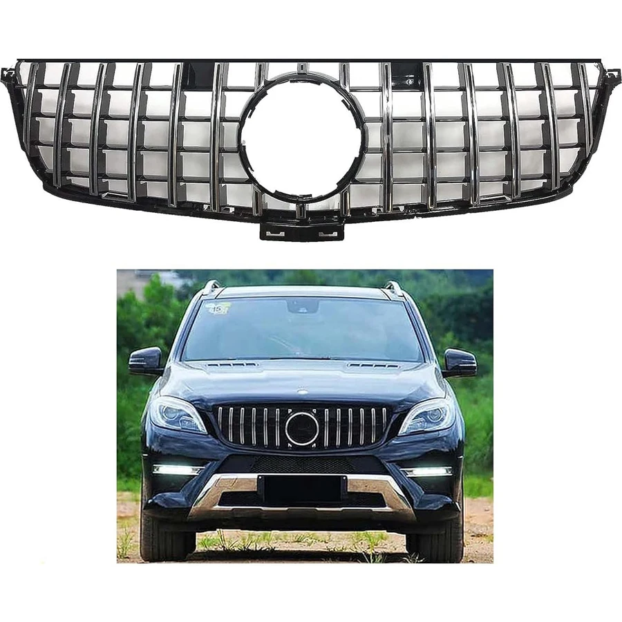 

Car Front Grille Grill Upper Bumper Hood Mesh GT Style for Mercedes Benz W166 ML Class 2013-2015