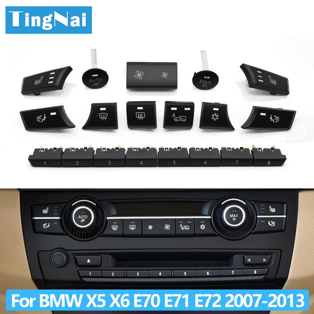 Autocollants De Rechange Pour Boutons Contrôle Traction BMW E70, X6 E71 (2006-2014) - Kit Noir Lettrage Blanc