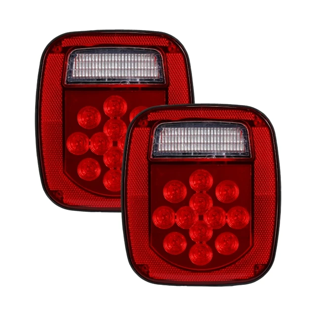 39 LEDs Red+White Double Colors Tail Light Brake Reverse Turn Signal