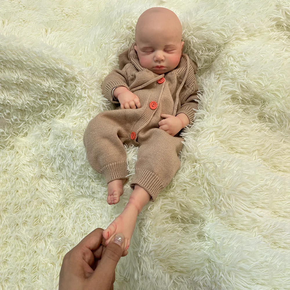 

50cm Soft Full Body Silicone Reborn Doll Painted Handmade Fake Newborn Baby Girl Solid Platinum Silicone Toy Artist Collector