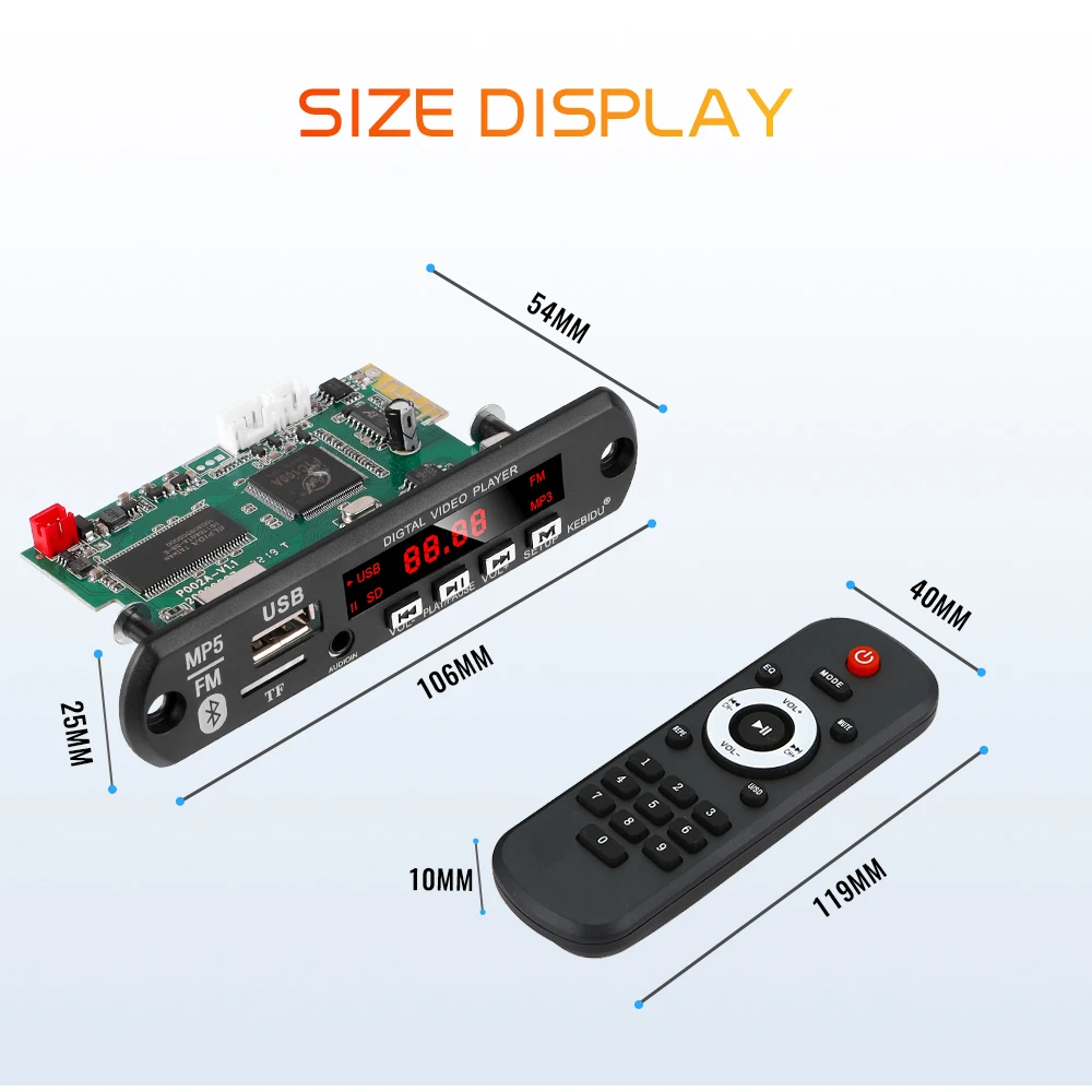 MP5 Player Detector Module FM Bluetooth Decoders Support USB TF MP3 WAV Lossless Decoding Diy Kit Electronic PCB Board Module mp3 mp4 player