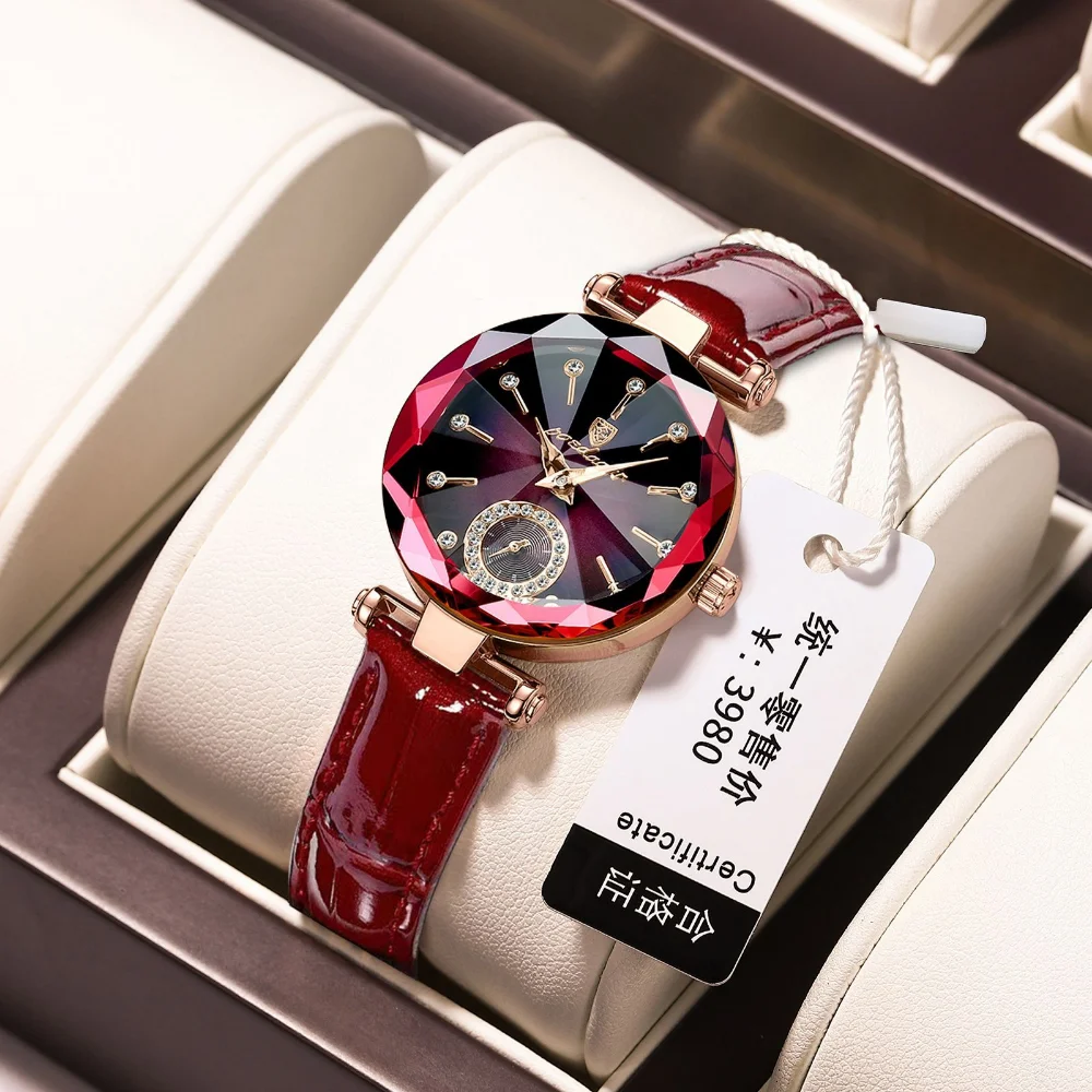 

Women's Watch Fashion Diamond Dial Leather Band Quartz Watches Top Luxury Waterproof Watch for Women Girlfriend Gift Reloj Mujer