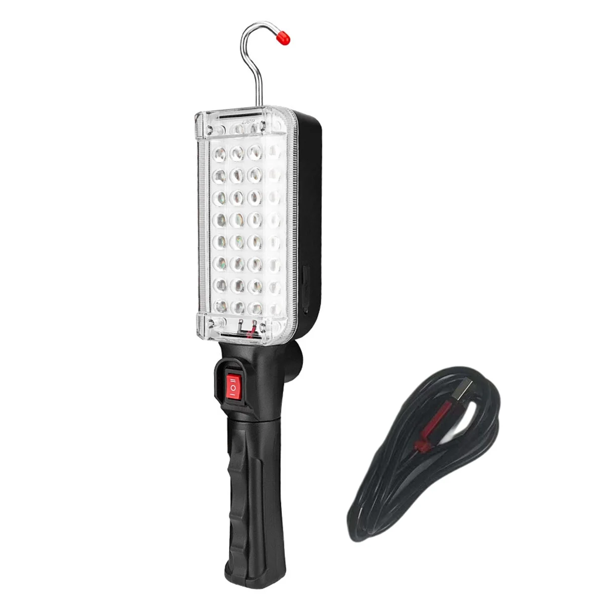 BAAU Portable USB Rechargeable Work Light COB Repairing Lamp with Magnet & Hook 34 LED Camping Lamp Flashlight