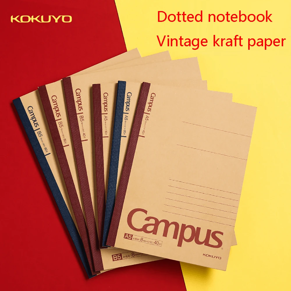 Japonês Kokuyo Estudante Notebook Campus Encadernação sem Fio Capa de Papel Kraft Livro Encadernado com Cola Retro Embellishment Diário Pcs - Imagem 6