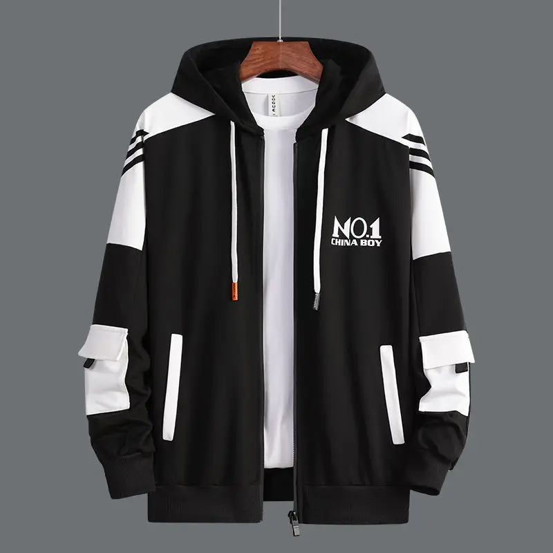 Add Fleece Thick Cardigan Solid Color Hoodie Pants Suit Men Trend Youth Men's Autumn and Winter Leisure Fashion Sportswear Suit