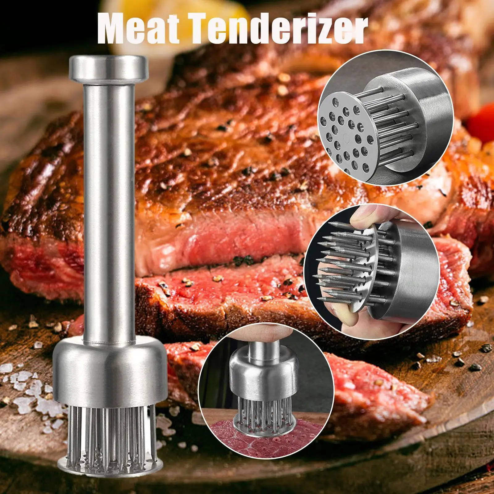 Meat Tenderizer Needle With 21 Sharp Steel Blades Tender Meat Hammer For Beef Steak Kitchen Cooking Tools Z6K5 1