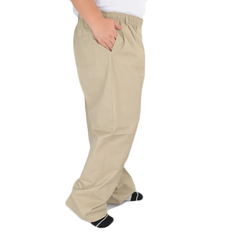 Plus size 8XL 11XL 13xl middle-aged men's summer thin elastic band high waist cotton casual trousers Dad oversize 9XL 8XL 7XL 2