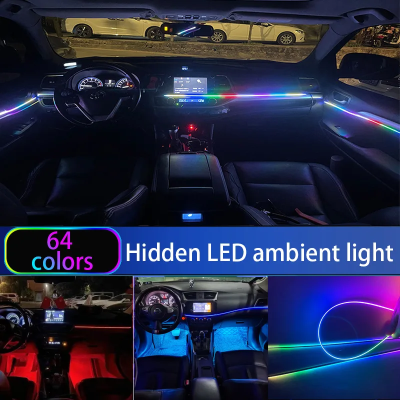 

Universal Car Ambient Lights LED Interior RGB Symphony Atmosphere Lamp USB APP Control Remote For Honda Toyota Nissan