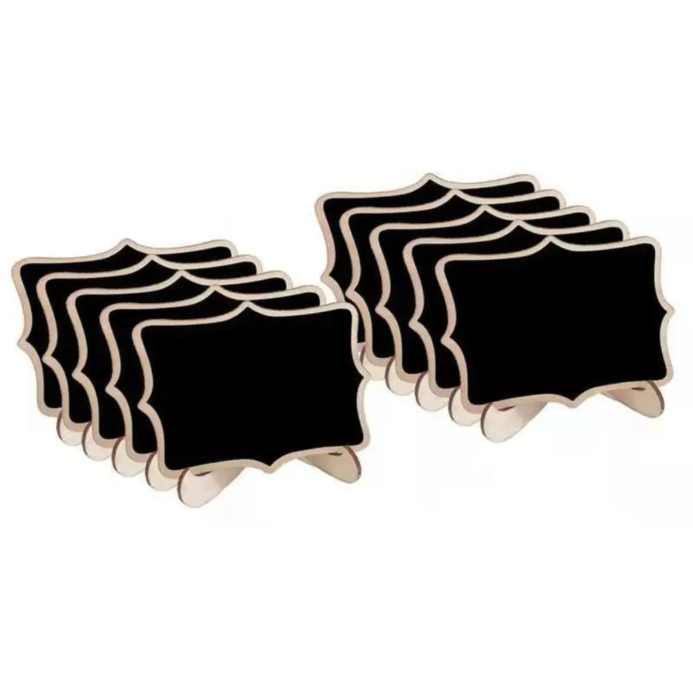 미니 이젤 스탠드 메시지 보드, 나무 레이스 모양 쓰기 보드, 메모 소품, 검은 칠판, 생일 표시, 10 개