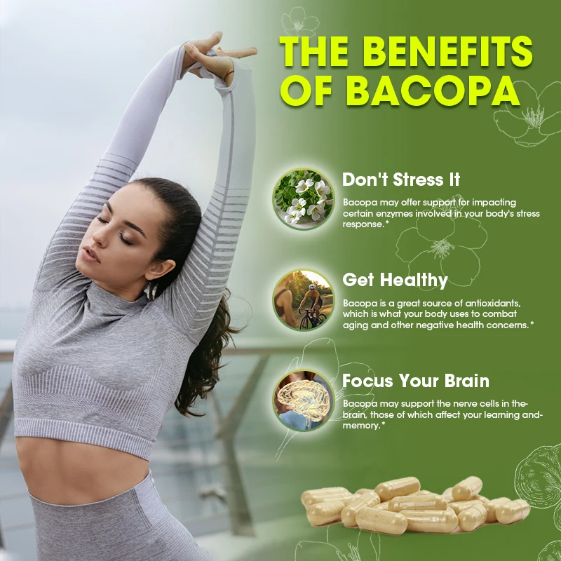 Energy Booster Lions Mane Mushroom Capsules BEWORTHS Bacopa Monnieri Capsule Boosts Brain Health Supports Performance Cognition and Focus Enhances Energy and Stamina