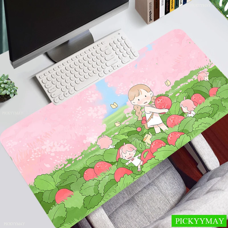

Cute Plant Grass Large Mat Gaming Mouse Pad Floral Mousepad Gamer 900x400 Rubber Keyboard Mat Desk Pad Mat Table Mousepad Carpet