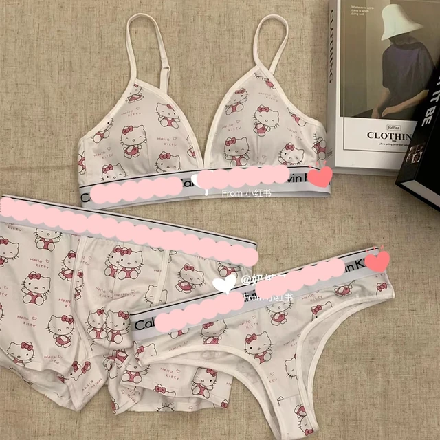 Hello Kitty Couple Underwear Set Anime Cartoon Girls Bra Thong Underwear  Girls Comfortable Stretch Shorts Boy Boxers Briefs Gift - AliExpress