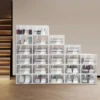 24 Pack Stackable Shoebox Thicken & Sturdy Clear Multifunctional Shoe Box for Universal Shoe Storage and Sneaker Boot Container 2