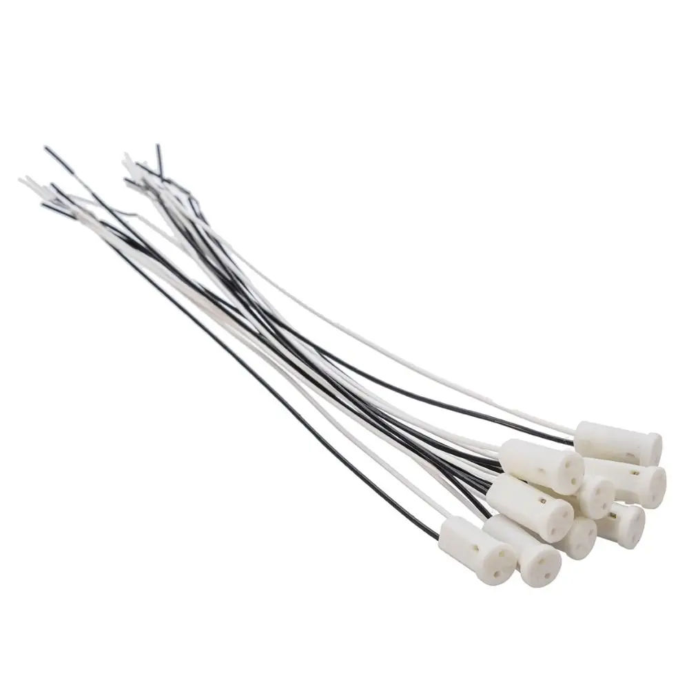 Wire Connector Lamp Holder G4 Socket Plug Ceramic Head Lamp Socket 10cm G4 Base for Halogen lamp Lamp Holder Lamp Bulb Holder Lamp Base Lamp Socket Adapter