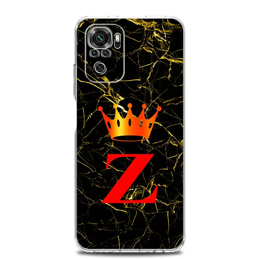 Luxury Marble Letter Crown TPU Phone Case Cover