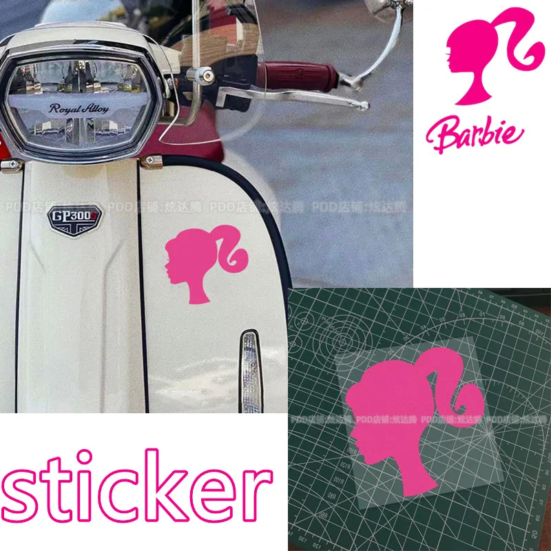 Miniso Barbie Pink Decor Stickers Car Window Creatività Occlusione Graffi Electric Female Girl Car Water Proof Patch Gifts