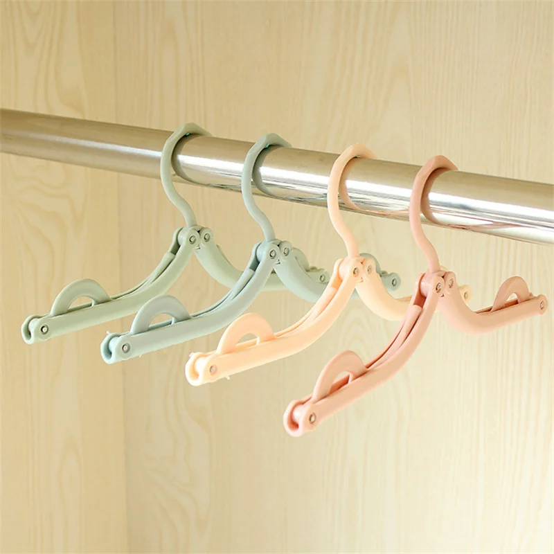 5Pcs Plastic Folding Clothes Hangers Portable Travel Hangers Household Multifunctional Hanger Clothes Drying Racks 3