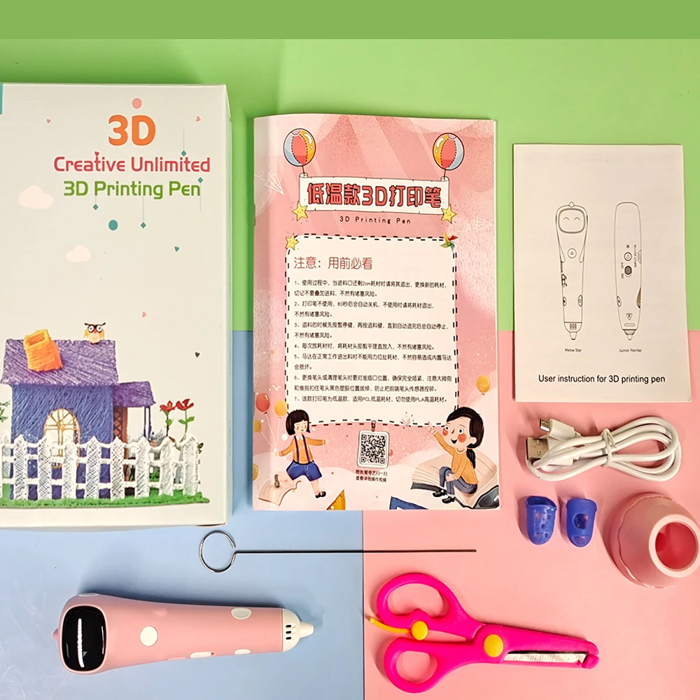 오리지널 DIY 3D 드로잉 펜, 저온 PCL 필라멘트, 화상 방지 디지털 디스플레이, 3D 프린팅 펜, 여아 및 남아용 선물 장난감