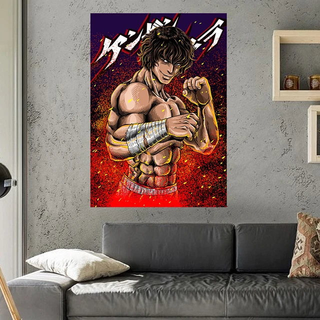 Anime cartaz da arte da parede da lona cópias baki hanma personagens imagem  casa decoração para sala de estar fundo melhores amigos presentes