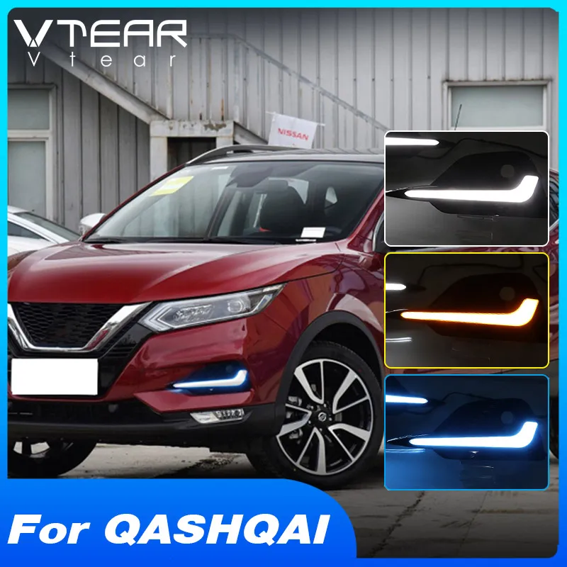 

Car LED Headlights Drl Daytime Running Light Fog Lights With Dynamic Turn Signal For Nissan Qashqai J11 Accessories 2019-2021