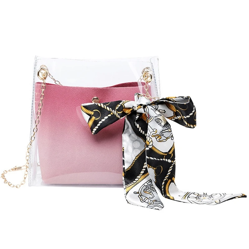 

Женская прозрачная сумка с лентой Ms.Jelly Bag, элегантная летняя прозрачная сумка ярких цветов для девушек