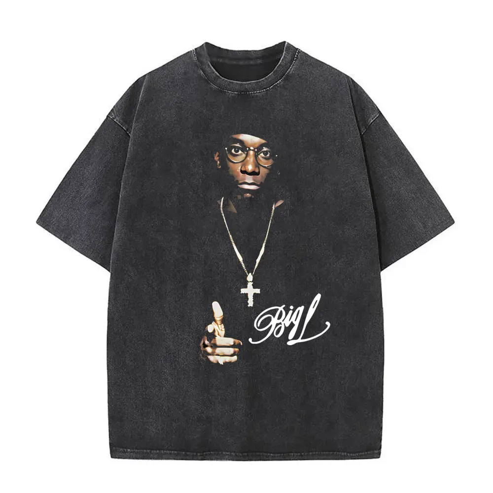 Y2k Tshirt Men New in Top & Tees Mens T-Shirt Rapper The Notorious Big L Lifestylez of The Poor and Dangerous Vintage Washed 3