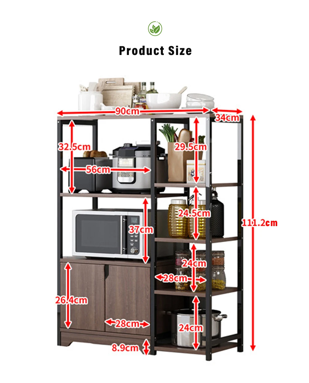Kitchen Cabinet Storage Cabinets Multi-Function Sideboard Sideboard Landing Microwave Oven Shelf Household Space-Saving