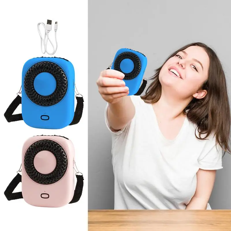 

Mini Neck Fans Rechargeable Bladeless Air Cooler Mini Summer Sport Fans 1200mAh With Lanyard Adjustable Speed Low Noise