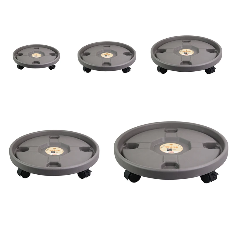 Plant Pot Rack Universal Flower Pot Wheels Round Plastic Tray Heavy Duty Movable Stand