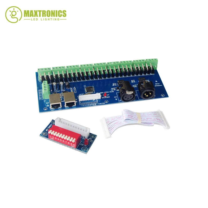 Description Picture 4 of itemDC12V-24V 1A*27CH Decoder Led RGB Controller DMX-27CH-RJ45-DIPC Led Dimmer for Led Strip Modules Lamp