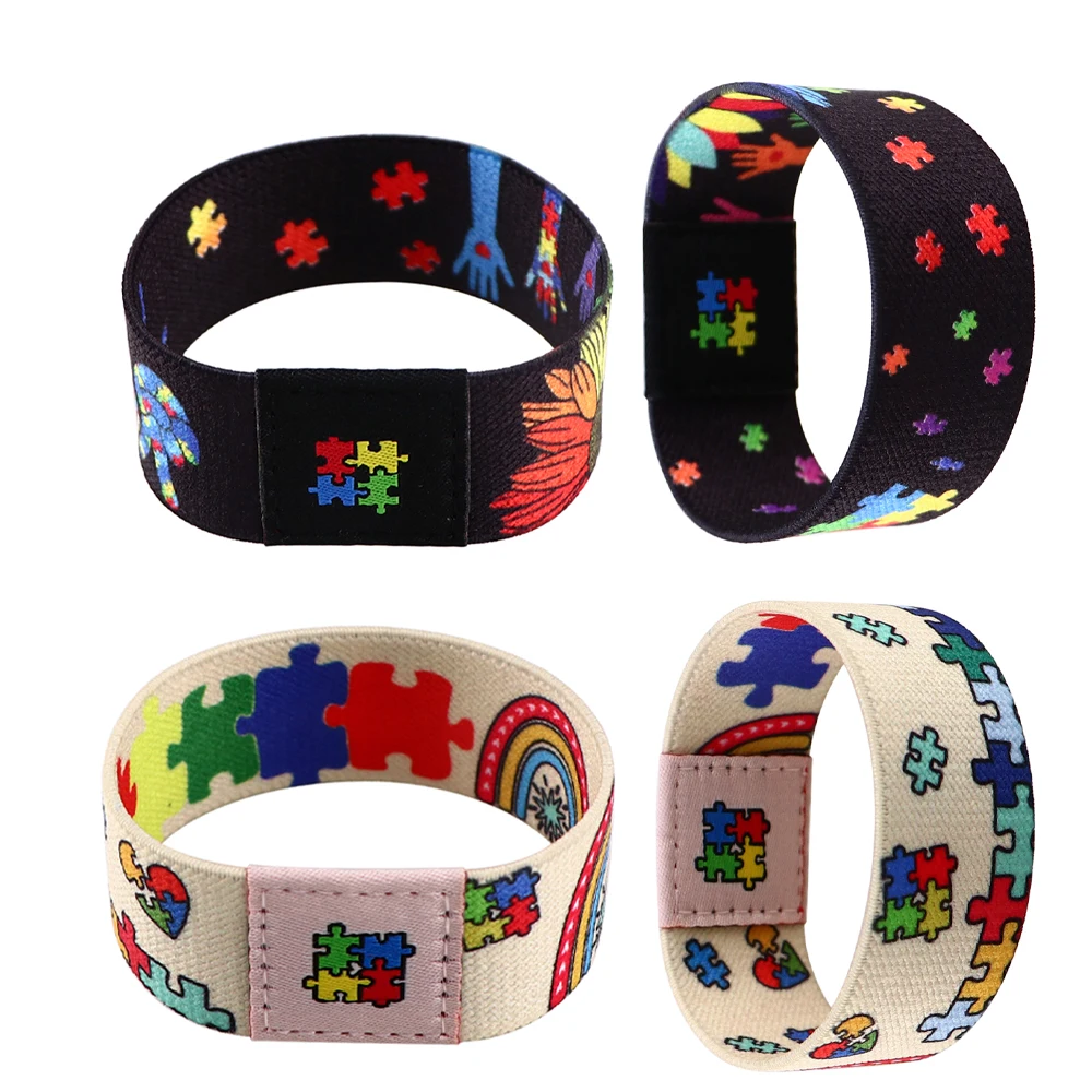 

Autism Puzzle Stretch Wristband Bracelet Cartoon Women Men Bracelets on Hand Bangles With Designer Charms Jewelry Accessories