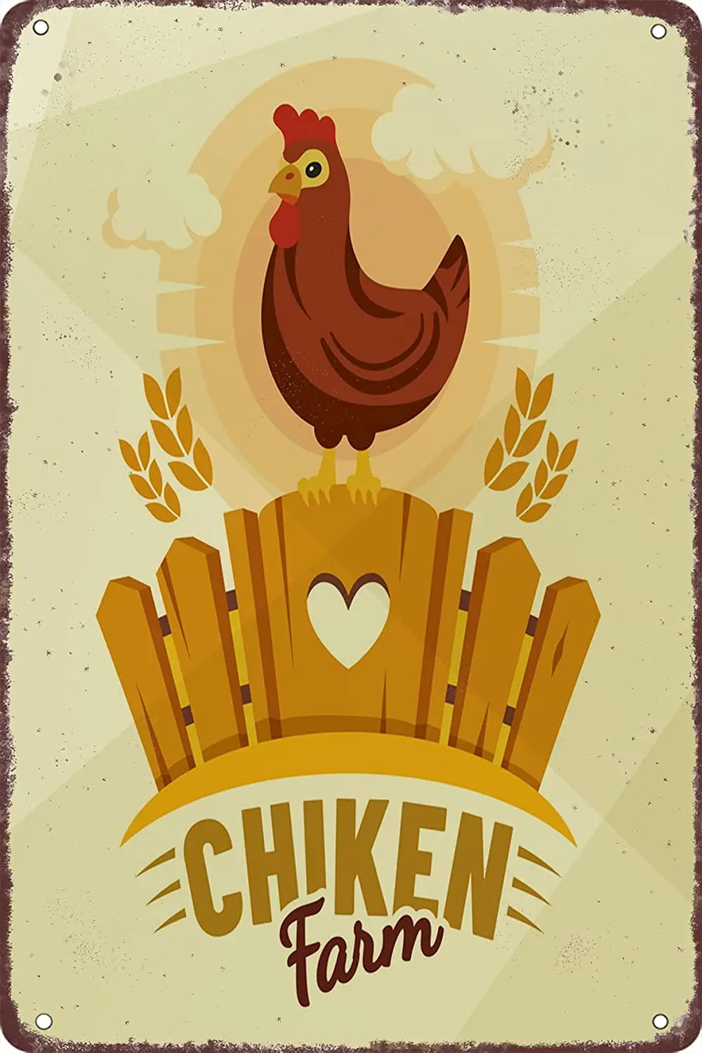 Chicken Farm Farmer Organic Product Market Metal Tin Sign Kitchen Decorative Cafe Wall Decor Restaurant Retro 8x12 Inch |