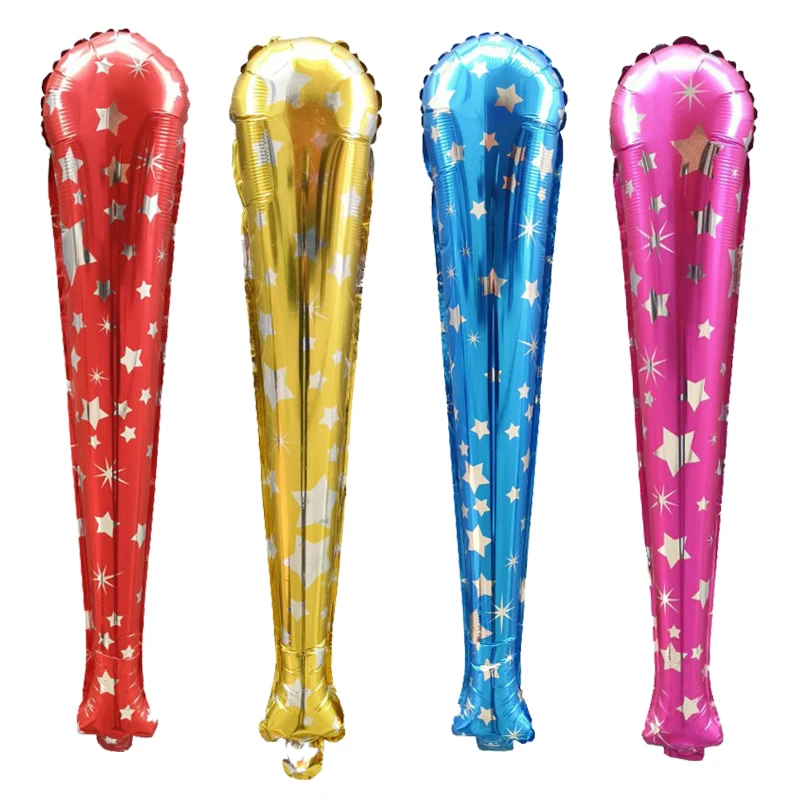 5 teile/los Geburtstag Party Spielzeug Aluminium Film hand Stick Sport Treffen Cheer Stick Ballon Schlag Aufblasbare Gas Stick luftballons
