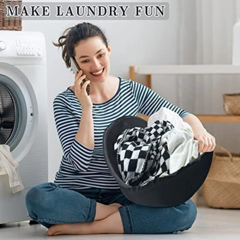 Washing Machine Drying Machine Laundry Basket Nylon Cloth Washing Machine Foldable Pop up Storage Dirty Cloth Basket