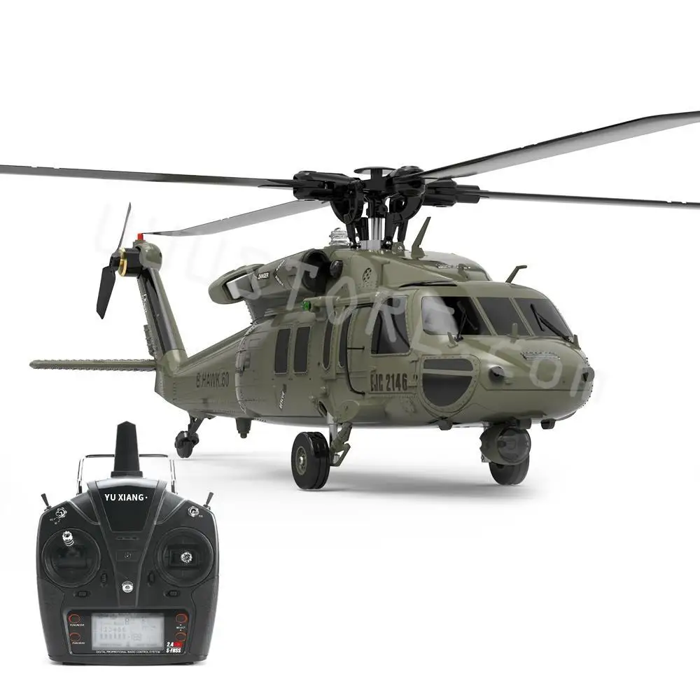 

YXZNRC F09 UH60 Utility Black Hawk RC Helicopter 6CH 6-Axis Gyro 3D6G Dual Brushless Motor Compatible S-FHSS Transmitter RC Toys