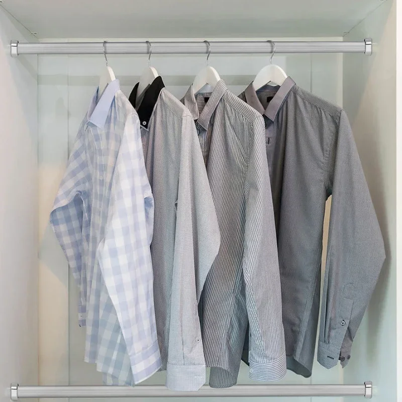 200-1000mm Custom Wardrobe Cabinet Clothes Organizer Rack Rail Thickened Closet Cabinet Horizontal Rod Through Rod Drying Pole 3