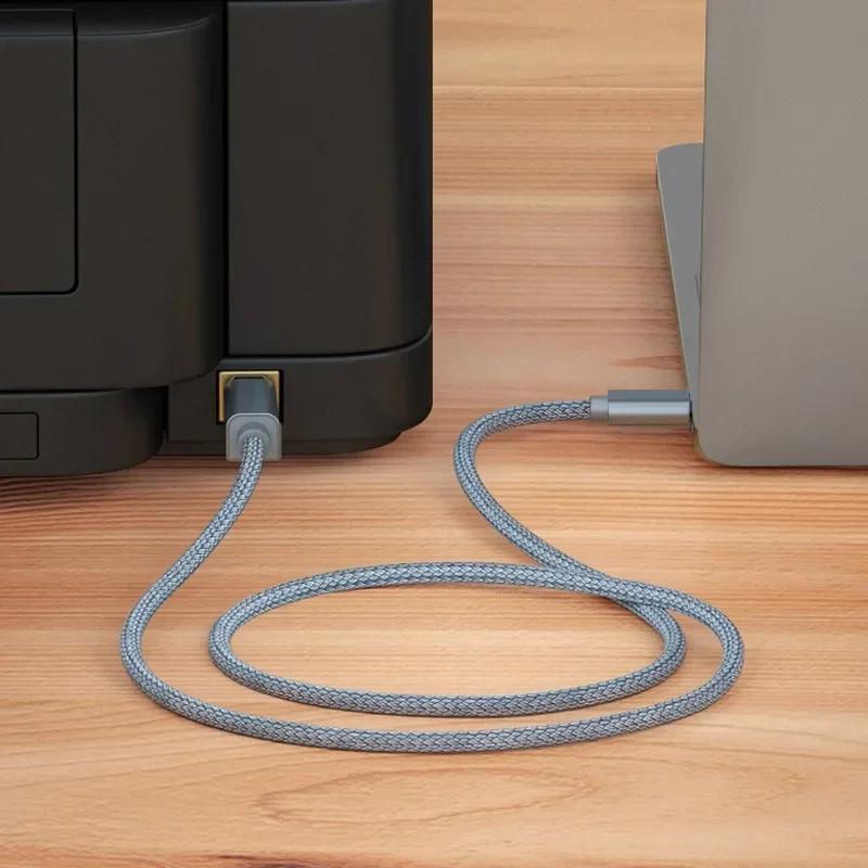 USB Printer Cable USB C To USB B 2.0 Printer Cable Braided For Epson HP Canon Brother MacBook Pro Samsung MIDI Controller