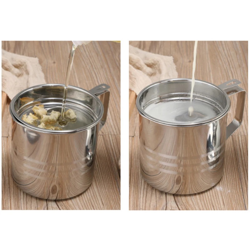 1.3LKitchen Cooking Tool Oil Filter Storage Can Grease Strainer 6