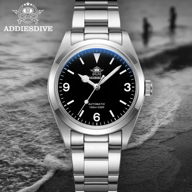 ADDIESDIVE 36mm PT5000 Mechanical Automatic Watch Sapphire Crystal 100M Diving Super Luminous BUSINESS Watches Relogio Masculino