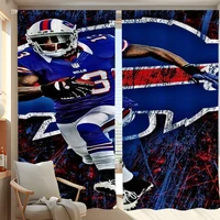 Window Kitchen Curtains for Living Room 2 Pieces Blackout Curtains Door Curtain B-buffalo B-bills Bedroom Decoration Partition 1