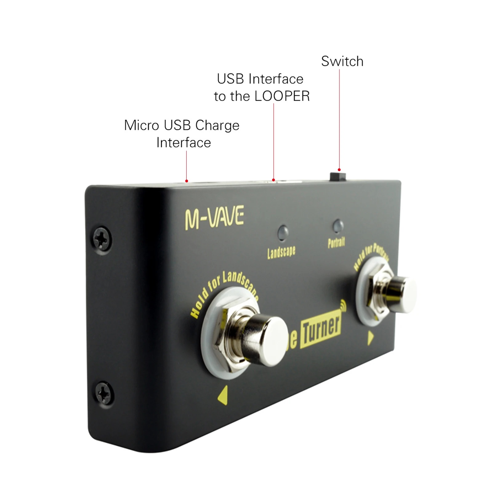 M-VAVE Cube Turner Wireless Page Turner Pedal Rechargeable Music Sheet Supports Looper Compatible with Android iOS