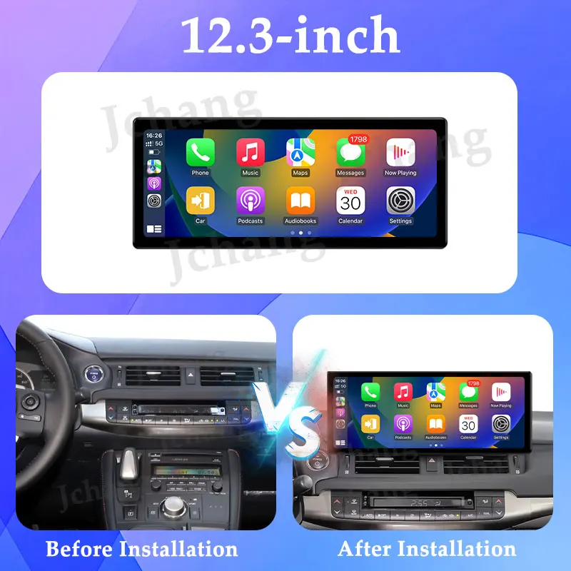 Android 16 para Lexus CT200 CT200h 2010-2020, Pantalla Ultrafina, Pantalla Dividida, Reproductor Multimedia Carplay, GPS, Navegador, Unidad Principal, BT, WIFI 6