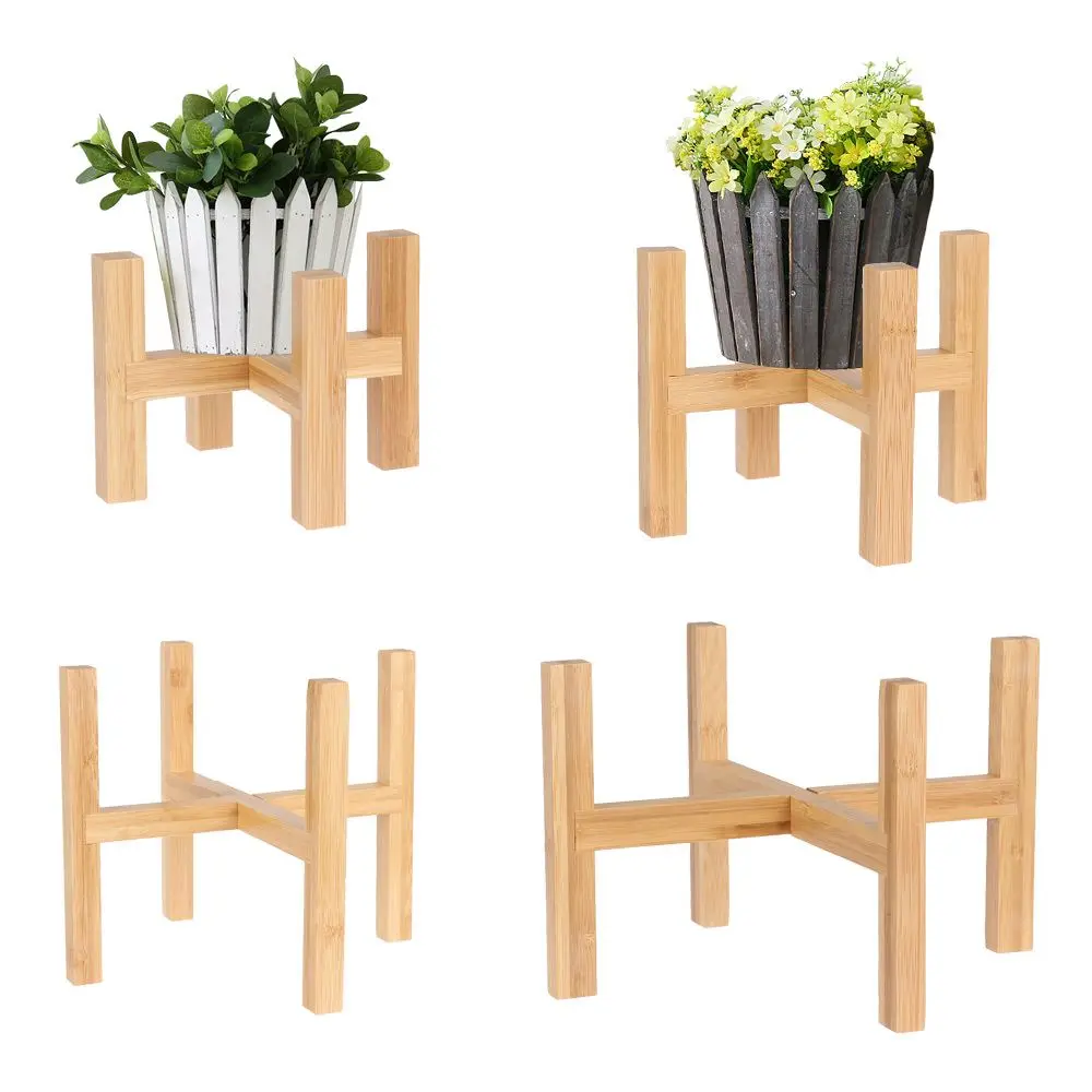 Bamboo Bonsai Display Stand Trays Wood Flowerpot Holder Durable Flower Pot Base Floor-Standing Display Stand Home Decoration plant stand shelf plant stand flowerpot holder