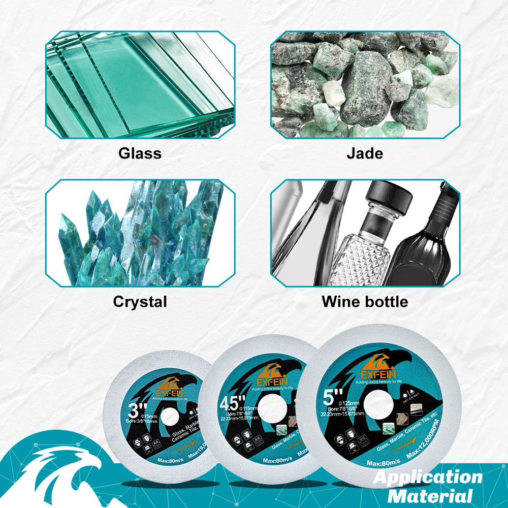 Premium Diamond Glass Cutting Disc - Precision Blade for Marble, Tile, Crystal, Jade, and Glass Cutting