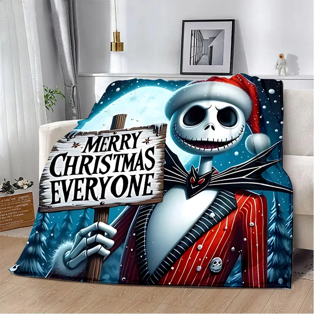 Disney Jack Skellington Cartoon Printed Blanket Picnic Blankets Warm Blanket Soft Comfortable Blanket Home Travel Birthday Gift 6