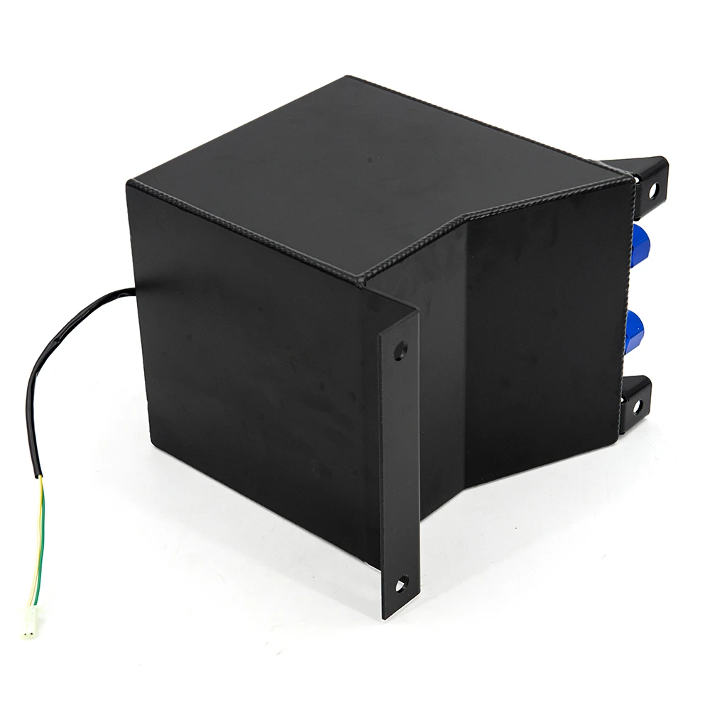 Universal SILVER OR BLACK COLOR Aluminium Surge tank mirror polish Fuel cell foam inside with sensor 2.5gallon 10L