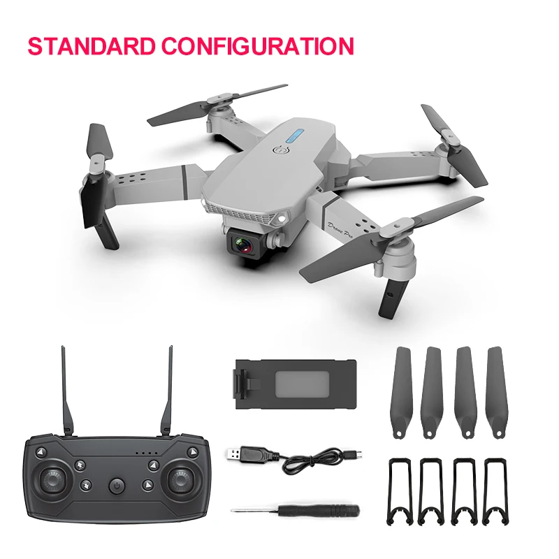 2022 NEW E88 Pro Wifi FPV Portable Foldable Remote Control Drones 4K HD Daul Camera Drone Rc Quadcopter Helicopter Dron Toys quadcopter remote RC Quadcopter