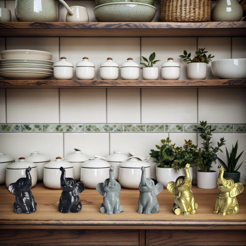 Casual Pure Color Mini Elephant Ornaments, Multiple Colors Available, Modern Home Soft Furnishings, Exquisite Small Furnishings for Indoor and Outdoor Use, Beautiful Meaning 1