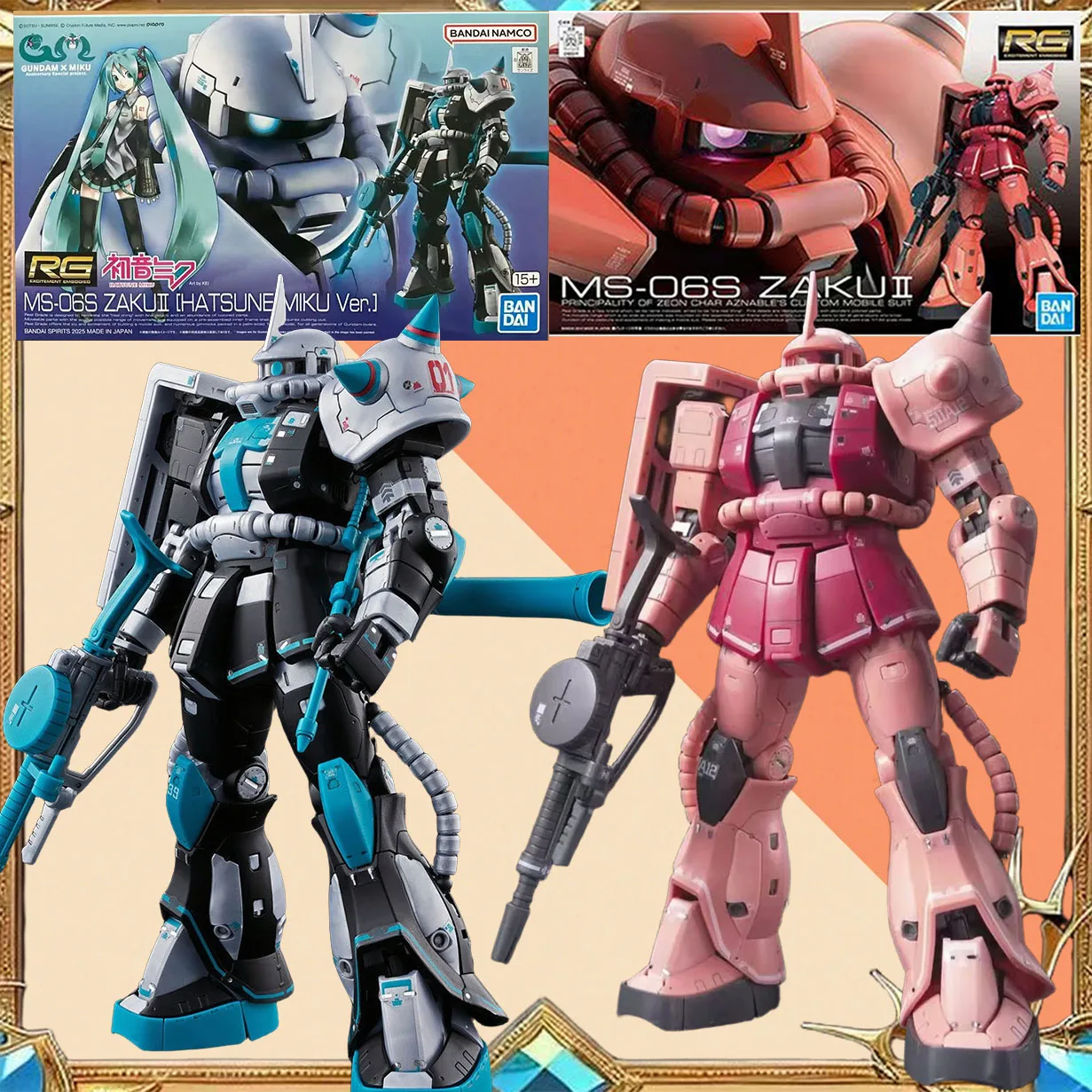 Original Box Bandai RG 1/144 MS-06S ZAKU2 HATSUNE MIKU GUNDAM