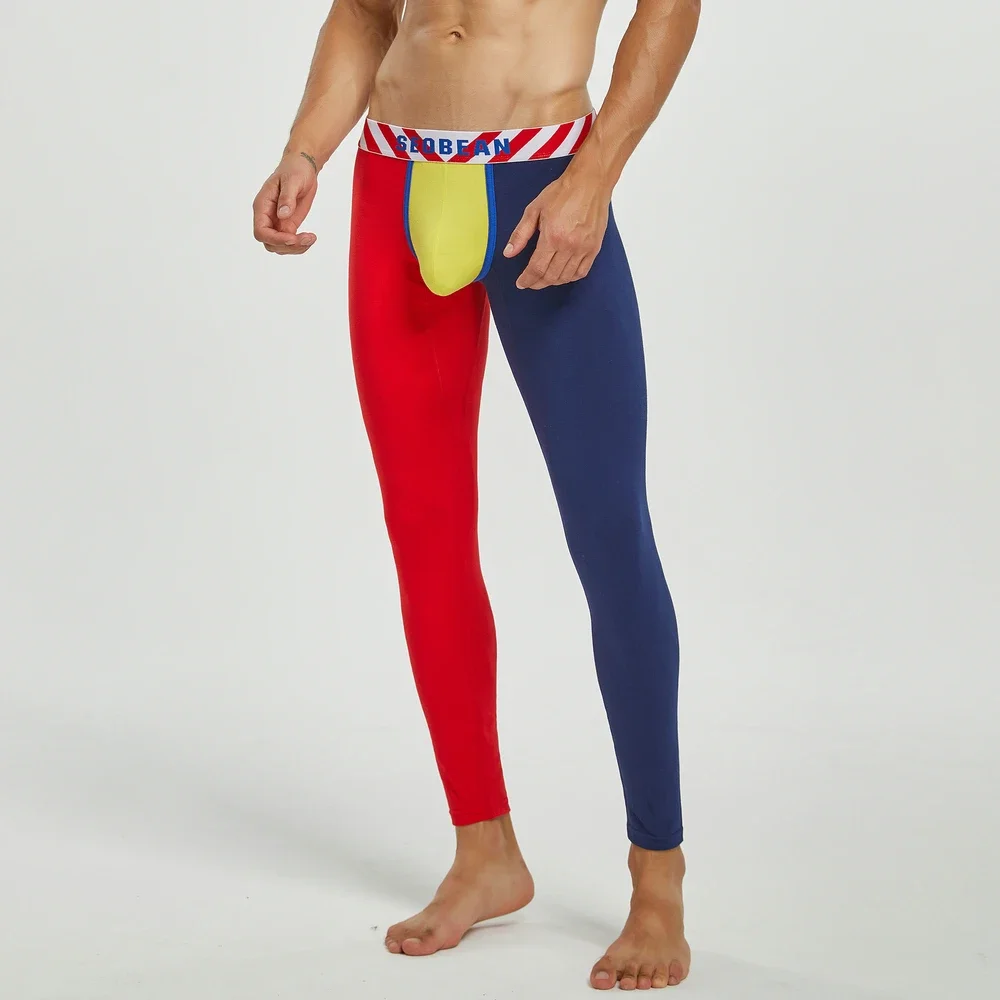 Men Long Johns Men Hot Thin Elastic Line Pants Male Fashion Cotton Sexy warm Long Johns for Underpants Legging Tight winter thermal underwear set thermal underwear cotton underwear